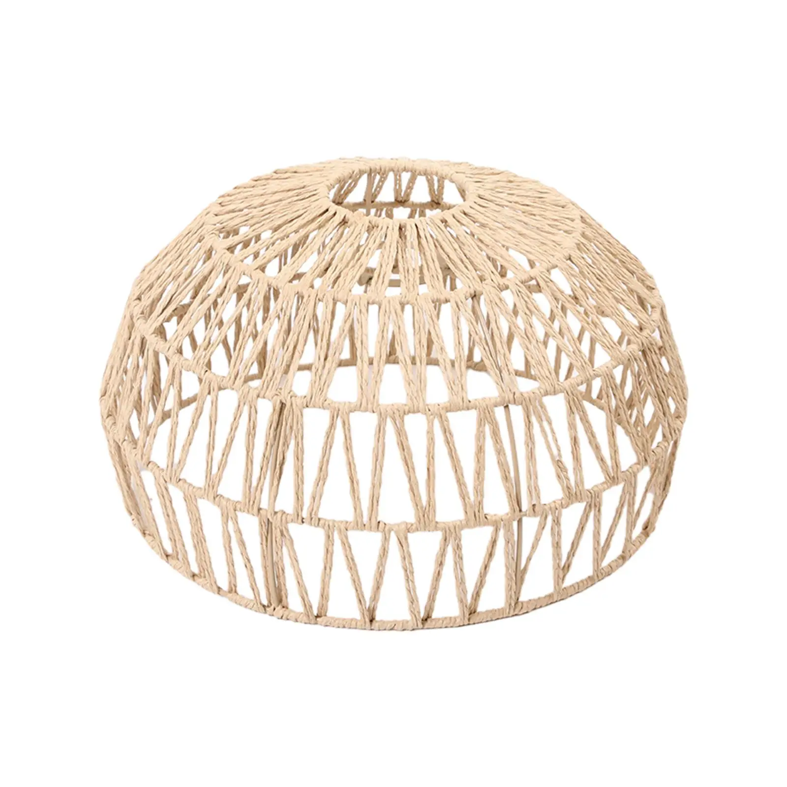 Bohemian Paper Rope Woven Lampshade Chandelier Lantern Pendant Lamp Shade Bulb Guard for Hotel, Living Room, Cafe Decoration