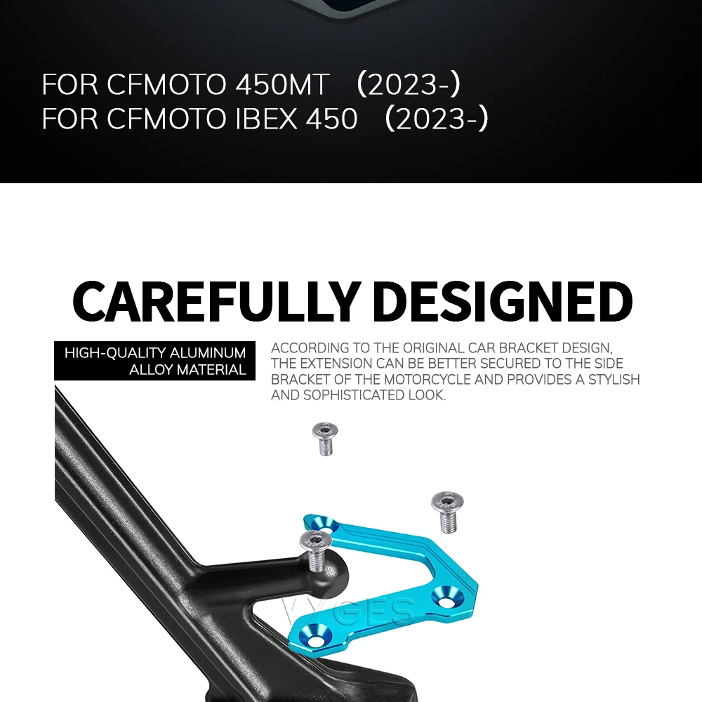 Motorrad Seite Stehen Verlängerung Übergroßen Ständer Basis Verlängerung Für CFMOTO 450MT 450MT IBEX450 IBEX 450 2023 2024 2025 – Detail 2