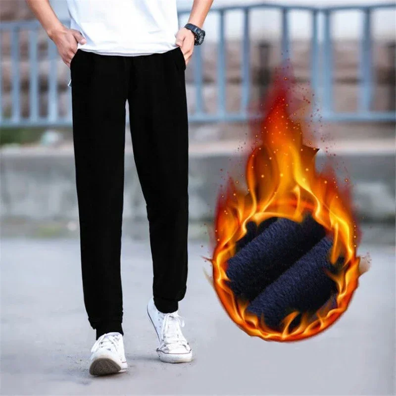 Sport Jogging Trousers Fleece Sweatpants Men Casual Pants Spring Autumn Tall Men Pants Joggers Streetwear Casual Sweat Track Jogging Black Blue Grey Trousers Harem Male Fleece Sweatpants