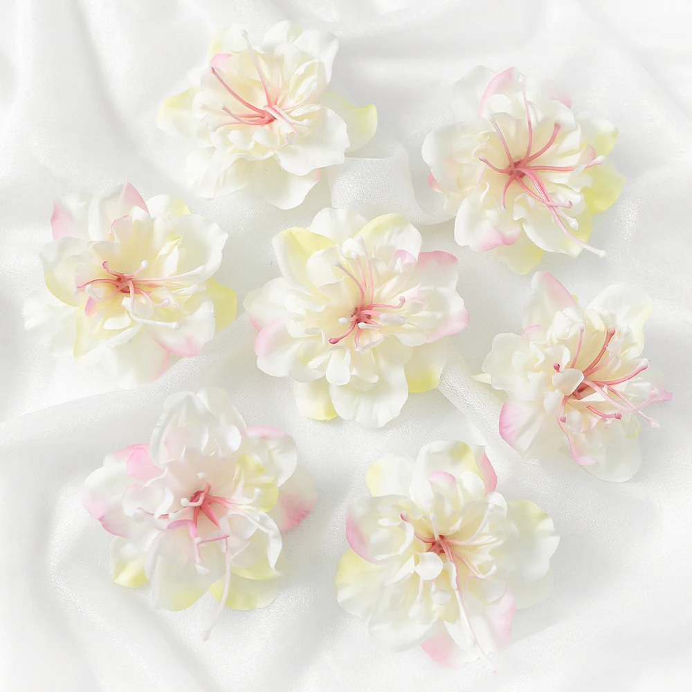 10 Stück künstliche Blumen, 5 cm, künstliche Blumen, Kopf für Heimdekoration, Hochzeitsdekoration, DIY, Braut, Haarkranz, Basteln, Geschenke, Zubehör – Detail 9