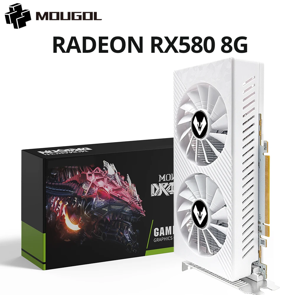 MOUGOL AMD Radeon RX580 8G Graphics Card GDDR5 Memory Video
