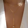 Colliers en chaîne de perles tressées simples, ton or, ensemble de colliers avec pendentif superposé pour femmes, usage quotidien et de fête, 5 pièces/ensemble