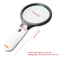 White Magnifying Glass Handheld 45X Magnifier With 3 LED Light For Reading Magnifying Glass Jewelry Loupe 4
