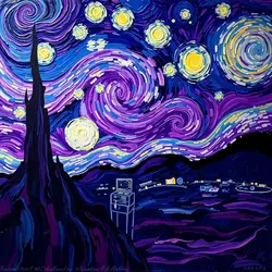 Van Gogh's Starry Night Diamond Painting Kit - 5D DIY Mosaic Art - 50x50cm Full Square (B15)