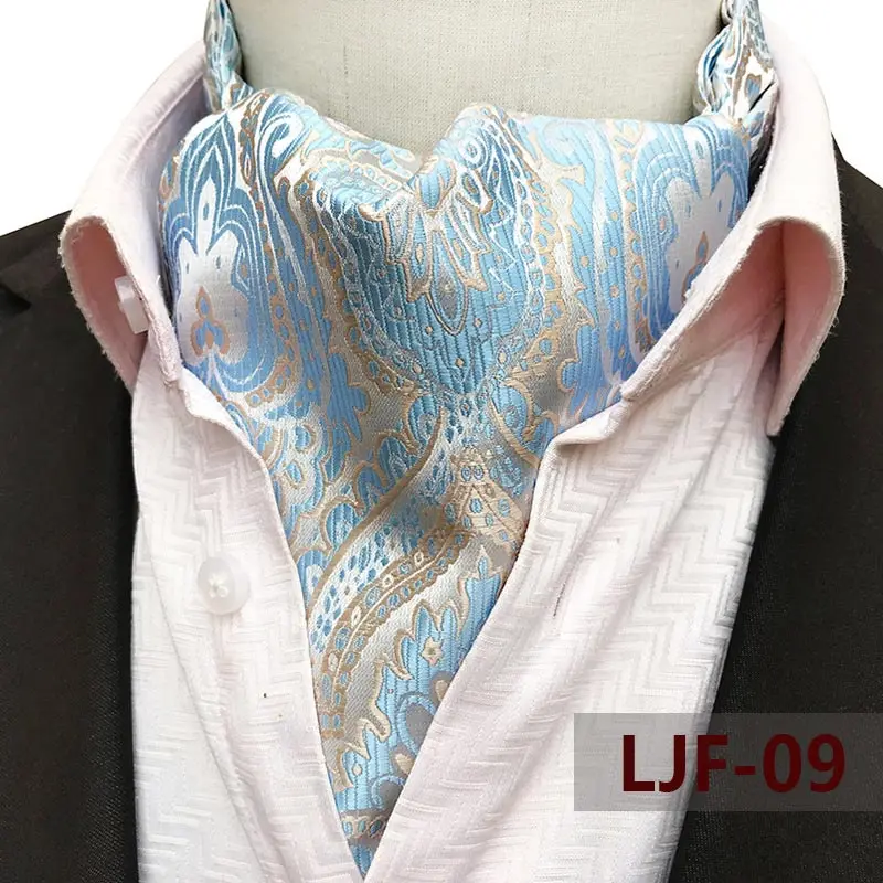 Herren Ascot Krawatte Paisley Blumen Krawatten für Männer Polyester Jacquard gewebte Krawatte für Hochzeit Business Party Zubehör – Detail 11