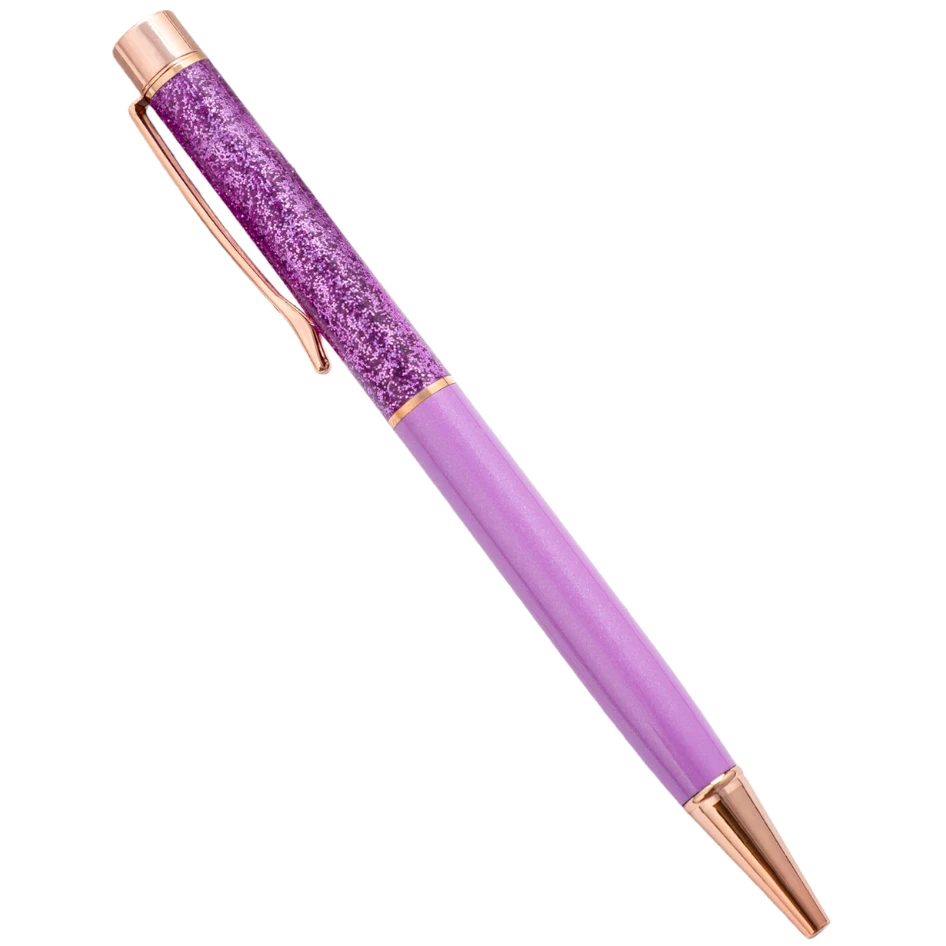 Vibrant Oil Gold Quicksand Luxury Ballpoint Pen - Premium Rotating Metal Design, 1.0mm Tip for School and Office Use