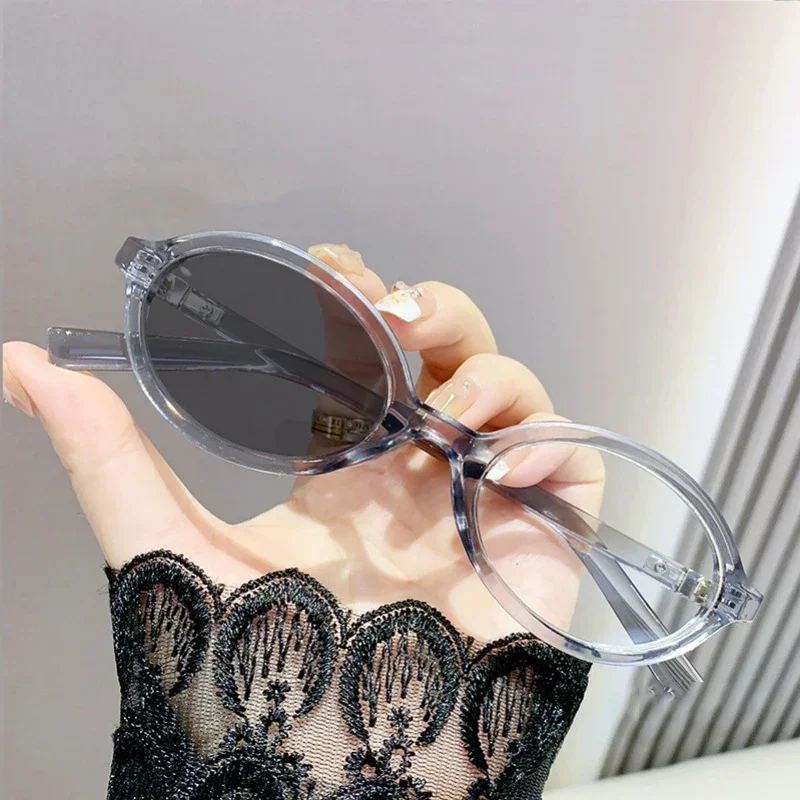 Myopia Glasses for Women Men Fashion Oval Frame Color Changing Minus Eyeglasses Finished Photochromic Near Sight Sunglasses - 4
