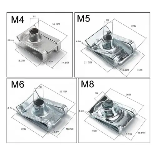 10pcs Stainless Steel U Type Clips Plate Leaf Spring Nut M6 M5 M4 M8 8mm 5mm 6mm 4mm Reed Nuts for Car Motorcycle Scooter ATV - Image 6