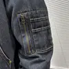 FEWQ Men's Padded Jackets New Fashion Denim Fleece Hooded Worn-out Zipper Patchwork Loose Winter Male Clothing Stylish 24F1011 5