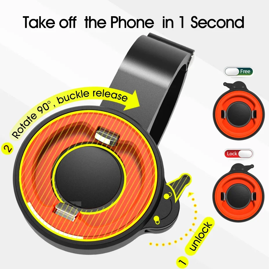 New Bicycle Phone Holder with Quick Mount Case for iphone 11 pro XsMax 8 Plus 7 Bike Mount Black PC matte Shockproof phone case