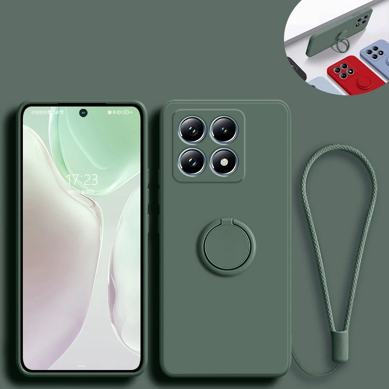 Silicone Soft Phone Case with Holder and Screen Protector Hydrogel Film