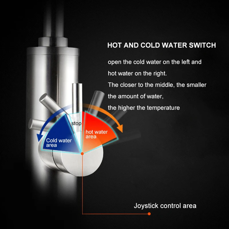 Water Heater Intelligent Instant Hot Water Faucet Stainless Steel Universal Hose Tankless Faucet Water Heater 3000W 110V 220V
