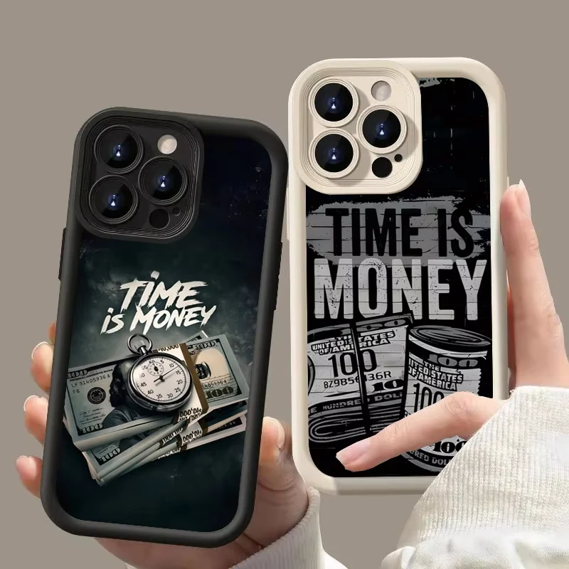 Luxury Time is Money Printed Soft Phone Case Cover