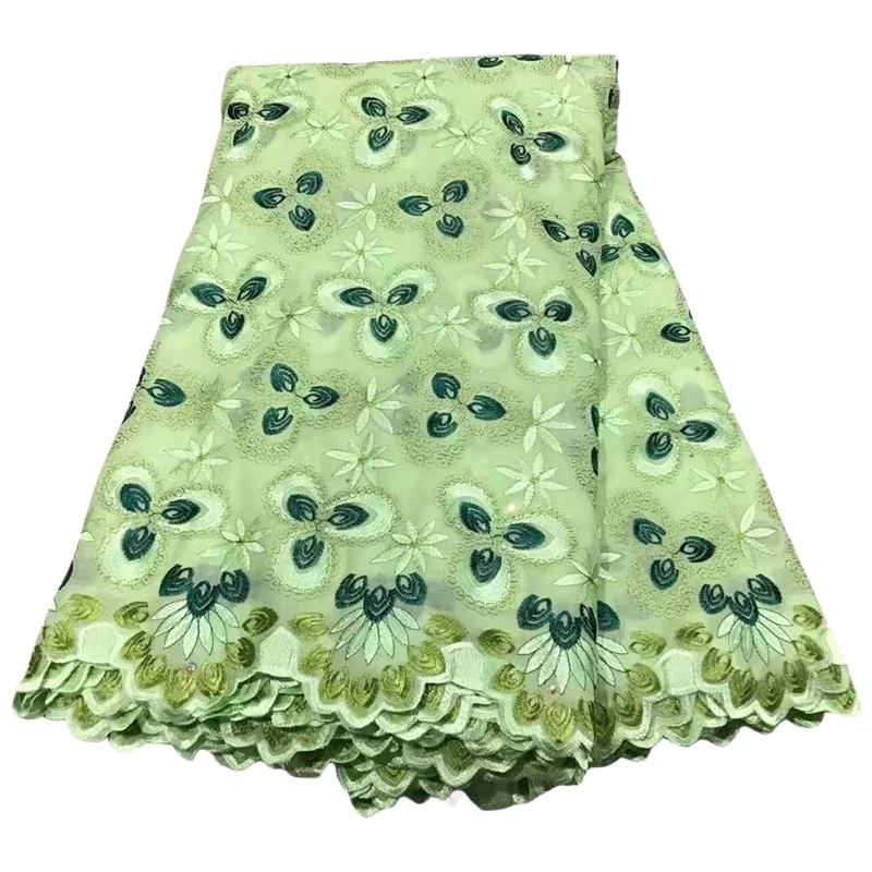 

5 yard Swiss lace fabric latest heavy beaded Embroidery African 100% cotton fabrics Swiss voile lace popular Dubai style PL09013