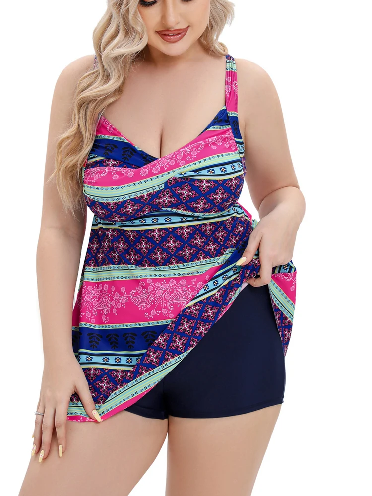 

Summer XL-10XL Swimsuits Swimwear Female Tankini Sets Beach Wear Two-Piece Bathing Suit Pool Women Swimming