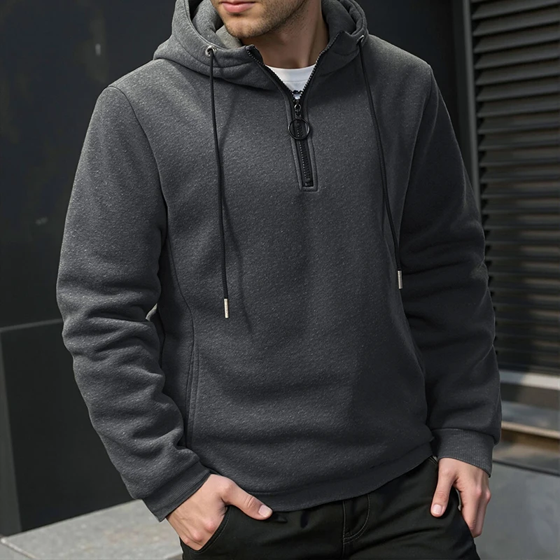 Mens Hoodies Casual Style Hoodie Men Hip-Hop Male Zip Design Hoody Sweatshirt Long Sleeve Men Hooded Jacket Coat B251 - 3