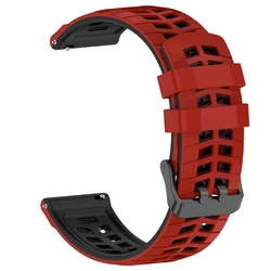 Versatile Silicone Sport Strap Bracelet - 22mm Watch Band Replacement - 22mm Universal (Red black)