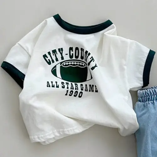 2026 Summer New Baby Letter Print Short Sleeve T Shirts Cotton Boys Girls Casual Tee Infant Loose Versatile Tops Kids Clothes - Image 7