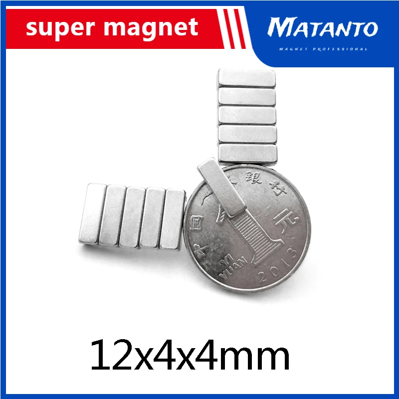 

50~200pcs 12x4x4 Block Powerful Magnet sheet Super Neodymium Magnet 12mmx4mmx4mm N35 Stong NdFeB Permanent Magnet Square12*4*4