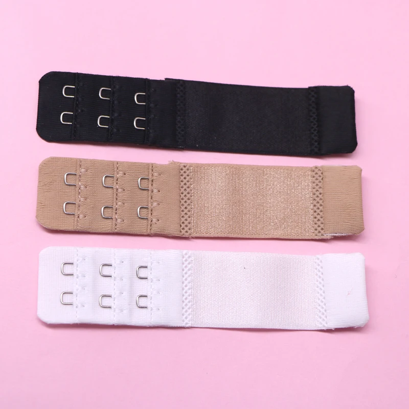 3pcs Women Soft Comfortable Bra Extender 2 Hooks Buckle Strap Elastic Adjustable Extension Expander Increase Intimates Size