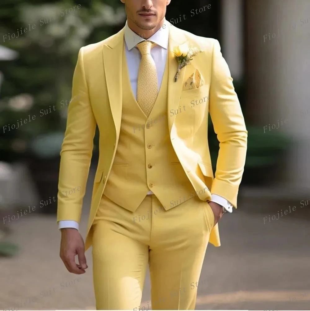 Abito 3 Pezzi Slim Uomo 2025 – Giacca, Gilet E Pantaloni In Raso, Per Matrimonio, Festa E Business, Elegante E Moderno
