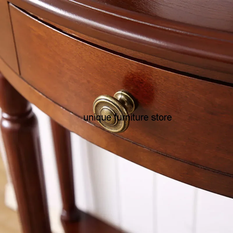 Aesthetic Luxury Side Table Simple Unique Vintage Cabinet Living Room Premium Wood Recibidor Entrada Mueble Home Furniture