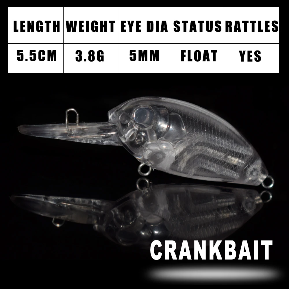 Dr.Holife 10 TEILE/LOS Mini Unlackiert Crankbait Rohlinge Kleine Künstliche Schwimmende Kurbel Köder Wobbler Für DIY Bass Fishing Tackle – Detail 7