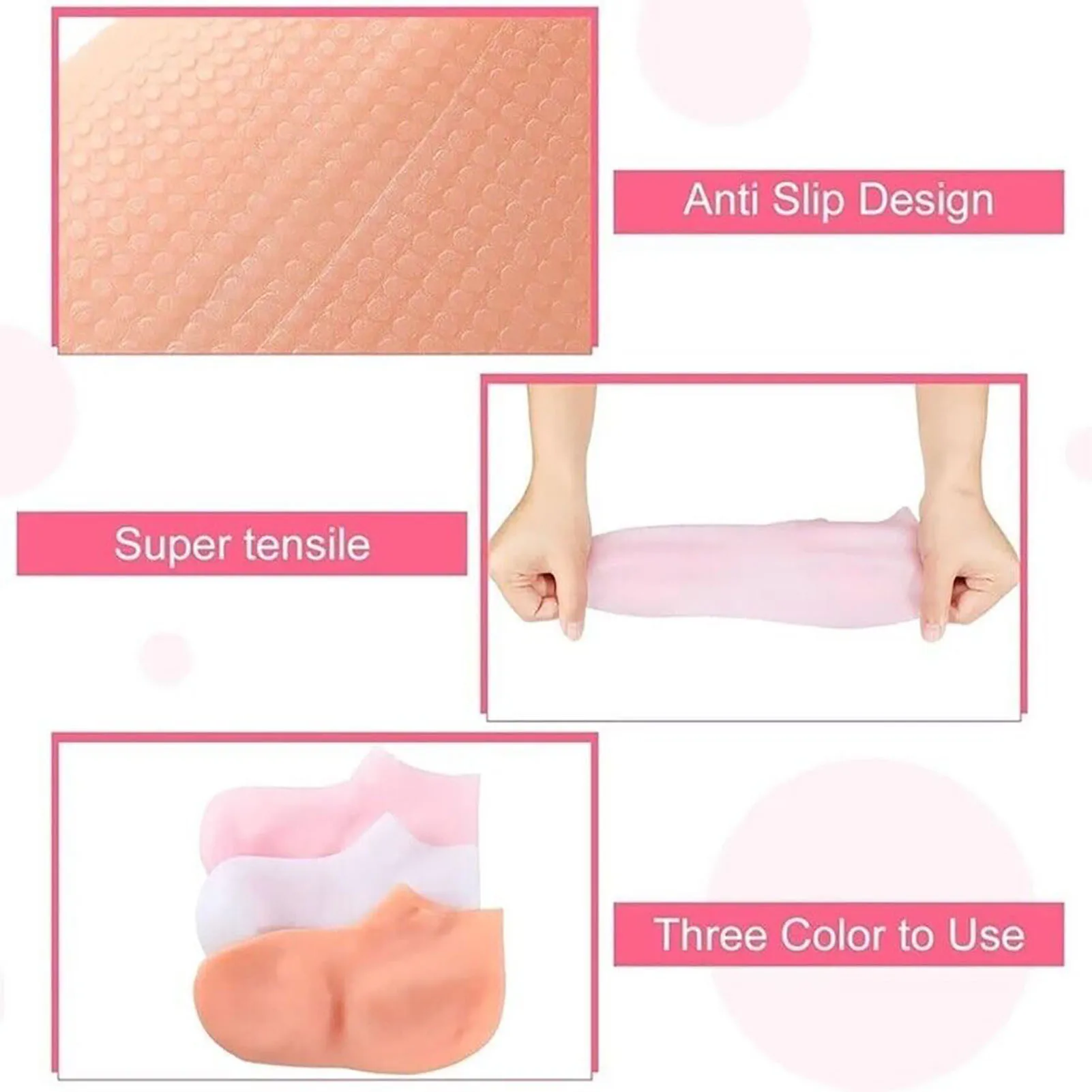 Women Silicone Moisturizing Socks Waterproof Breathable Softening Socks for Repairing Dry Feet Cracked Heels