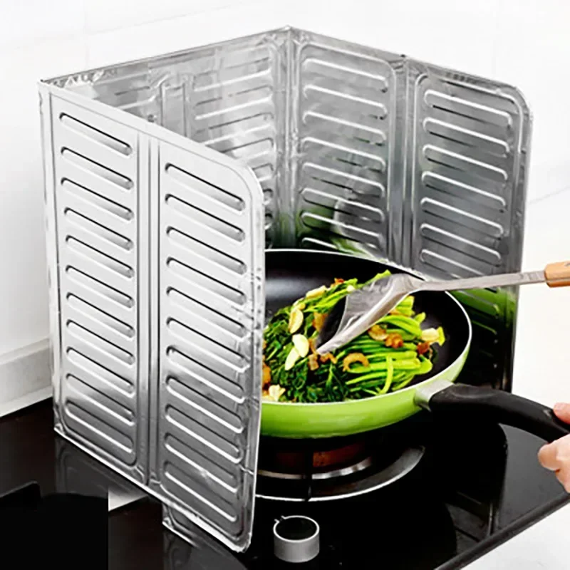 Kitchen Aluminium Anti-oil Plate Foldable Stove Heat Insulation Splash Proof Baffle Wall Protected Screens Splashback Accessorie