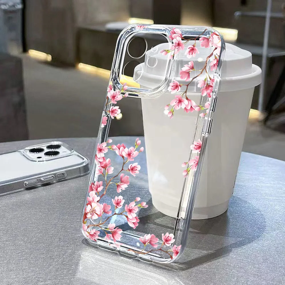 Lotusblume transparente Handyhülle für iPhone 16 Pro Hülle iPhone 13 11 15 12 14 Pro Max XR 16e XS 8 7 Plus SE stoßfeste Abdeckung – Detail 4