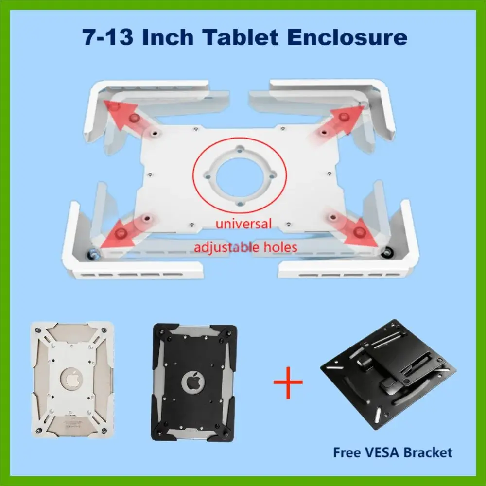 

Wall Mount 7-13 Inch Tablet Enclosure Adjustable iPad Holder Huawei Samsung Android Tablet Bracket Wall Hanging
