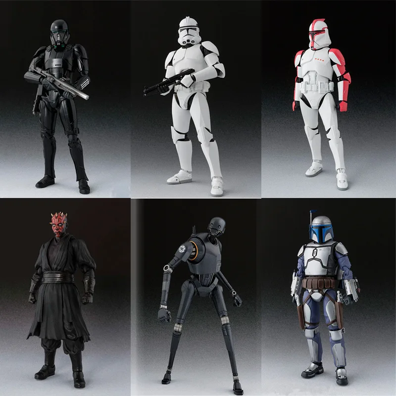 Bandai Shf Star Wars Action Figures Darth Maul Stormtrooper Dark Trooper K-2So Darth Vader Shock Trooper Toys Modello 15Cm 2023
