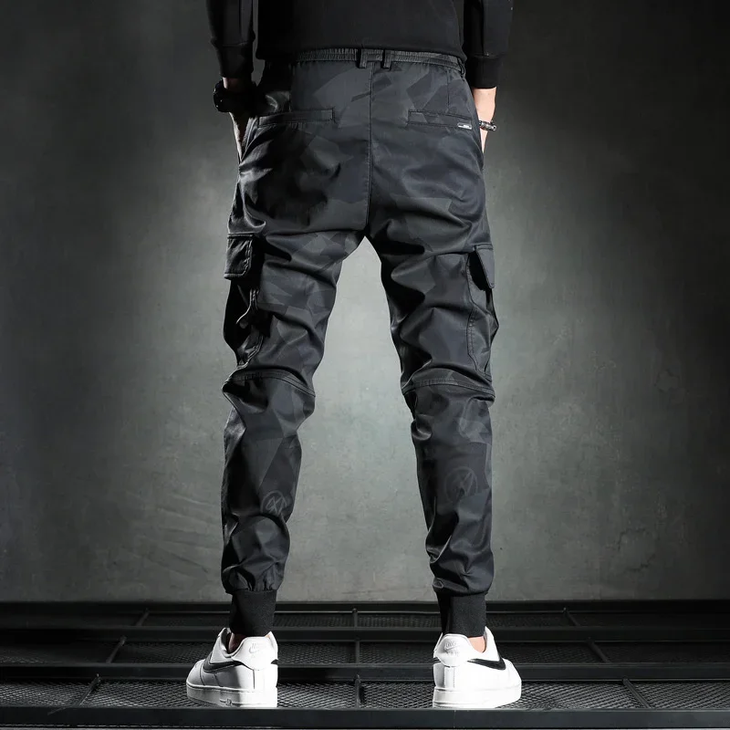 

Summer Camouflage Men's Legged Fashion Brand Casual Cargo Pants Multi Pocket Slim Techwear Men Trousers Streetwear