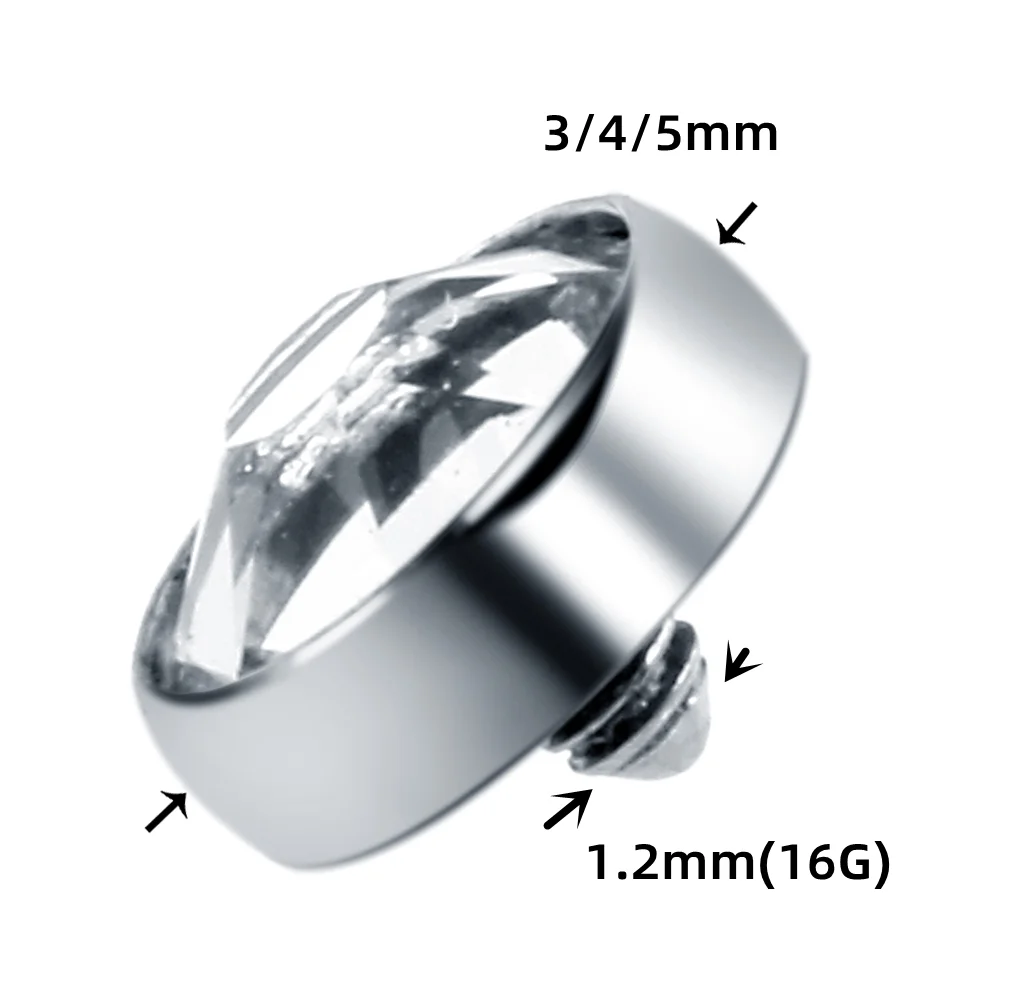 Titanium Microdermal Piercing Surface Internally Threaded Gem Ends Dermal Skin Diver Hide in Medusa Piercing 1PC Body Jewelry piercing jewelry body piercing jewelry body jewelry