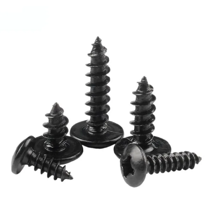 10/25/50pcs m3 m4 m5 m6 carbon steel black truss head phillips cross recessed mushroom head self tapping screws wood screw self tapping screw kit self tapping screw tapping screws cross phillips screw phillips head screw cross round head screw