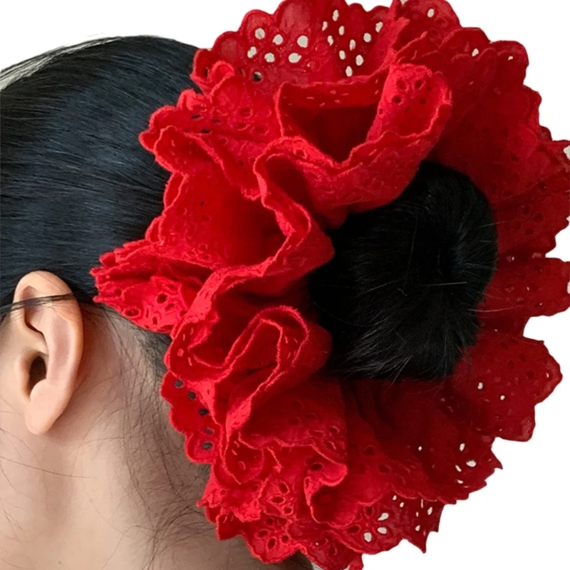 

Lace Trim Scrunchy Female French Hair Scrunchies Wedding Party Hair Decors