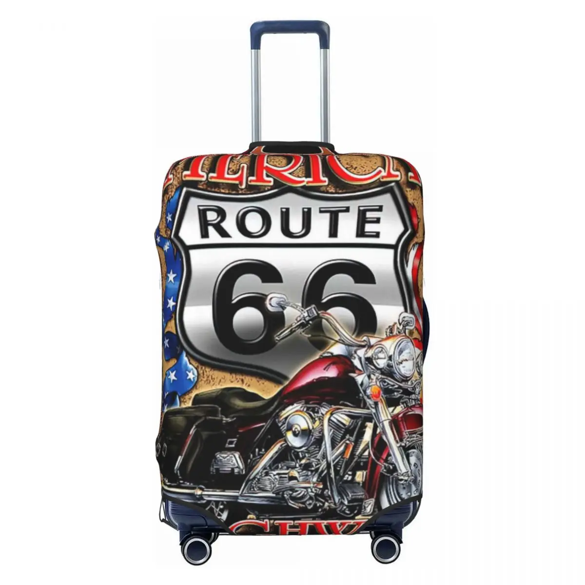 

Route 66 Americas Highway Motorcycle Luggage Protective Dust Covers Elastic Waterproof 18-32inch Suitcase Cover Travel