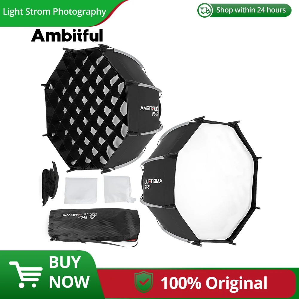 AMBITFUL 45cm 미니 퀵 릴리스 PS45 SE 보웬스 마운트 팔각형 소프..