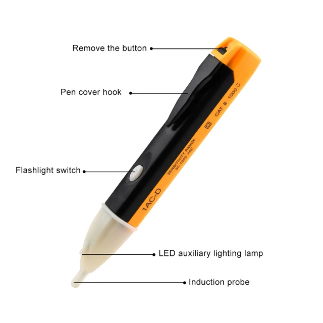 Generic Stylo d'alerte de tension Testeur électrique AC90-1000V Détecteur  de tension LED à prix pas cher