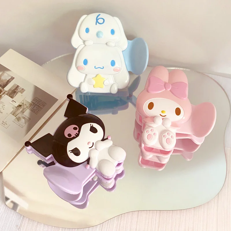 

Милые милые заколки Sanrio Kuromi Mymelody Cinnamorroll Мультяшные креативные заколки для волос пластиковый головной убор большая заколка подарок для девочек