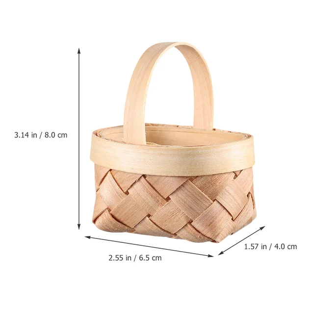 Mini Kosár Miniatűr Szövött Kis Virágház Kiegészítők Apró Kosarak Kézi Dekoráció - Image 5