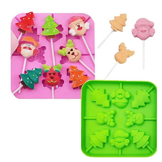Christmas Chocolate Lollipop Molds  Christmas Silicone Candy Molds -  Christmas - Aliexpress