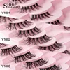 SHIDISHANGPIN Half Lashes Cat Eye Lashes 3D Natural Winged End Eye Elongated Eyelashes Fox Eye lashes Faux Mink Eyelashes Makeup