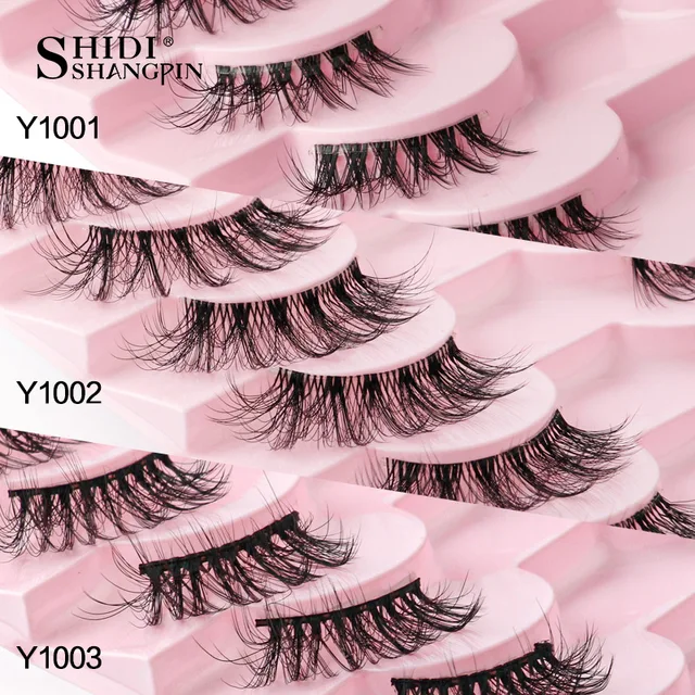 SHIDISHANGPIN Half Lashes Cat Eye Lashes 3D Natural Winged End Eye Elongated Eyelashes Fox Eye lashes Faux Mink Eyelashes Makeup