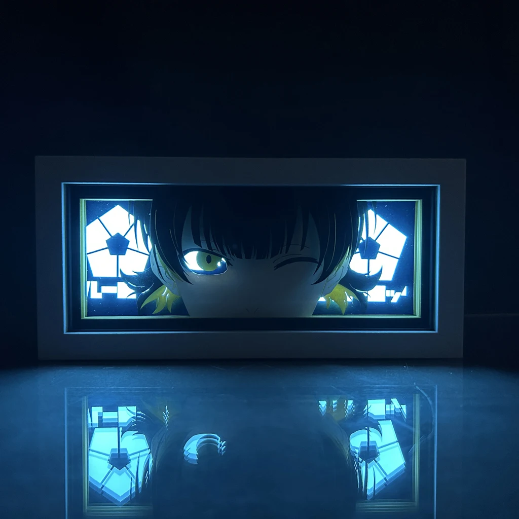 Anime Light Box Blue Lock Yoichi Isagi for Bedroom Decor Lightbox Paper Cut Birthday Gift Blue Lock Meguru Bachira Table Lamps 2