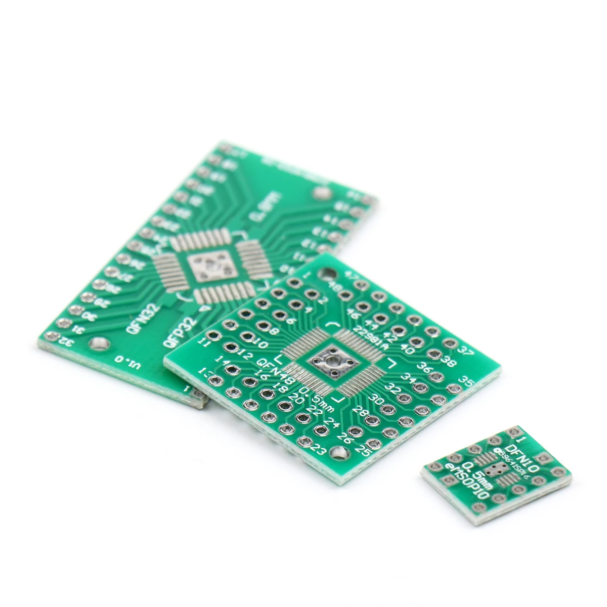 10Pcs QFN10 QFN16 QFN20 QFN32 QFN44 QFN56 QFN64 Adapter Board QFN to 0.5mm 0.65mm 0.8mm SMT Test Board PCB Plate