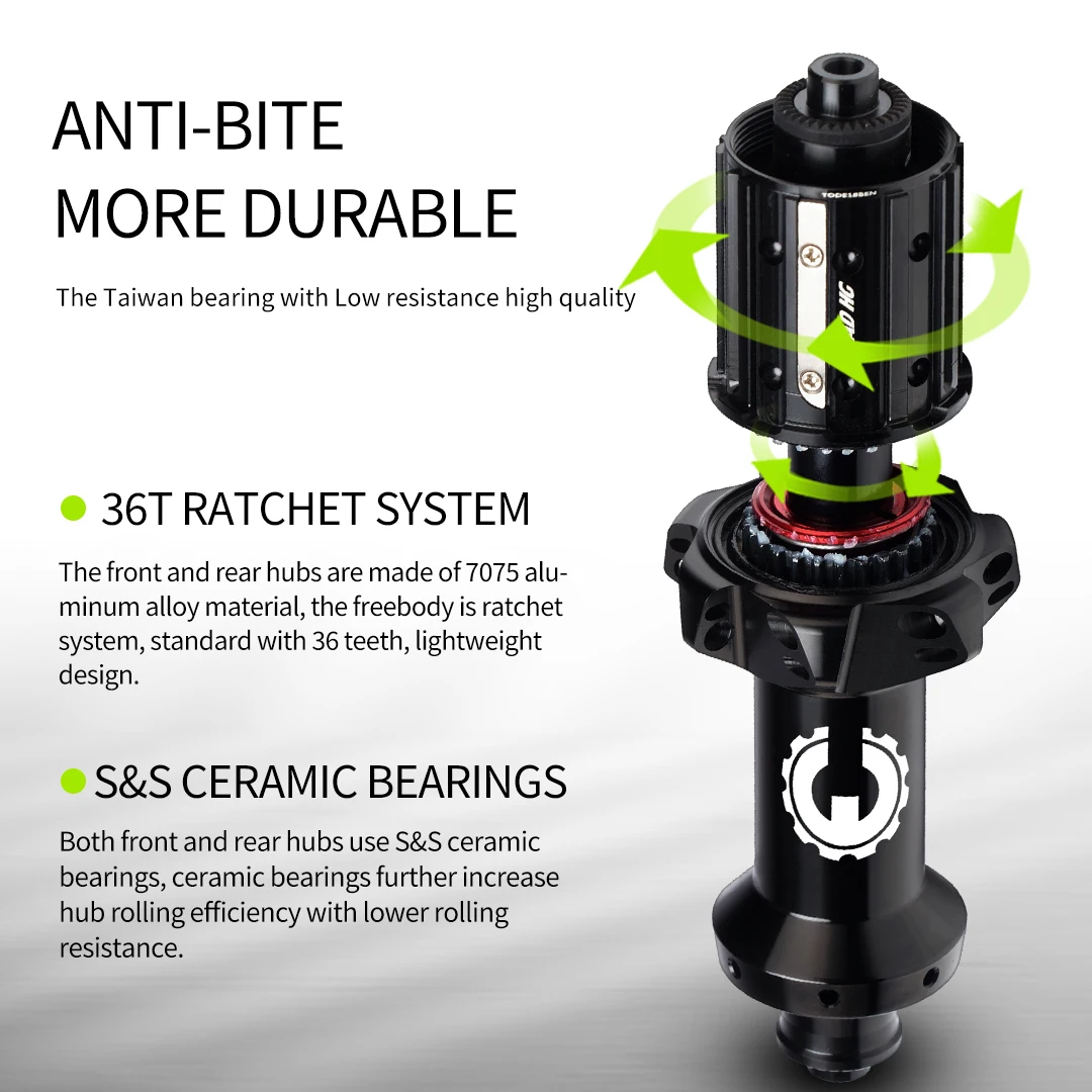 ELITEWHEELS EDGE カーボンリムブレーキロードホイールセット超軽量