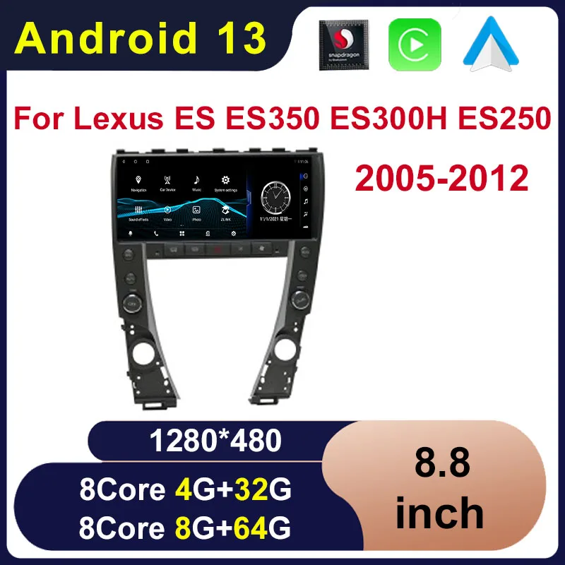 

Android 13 Qualcomm 8+128G Auto Carplay For Lexus ES ES200 ES300H ES250 ES350 Car Dvd Player Navigation Multimedia Stereo