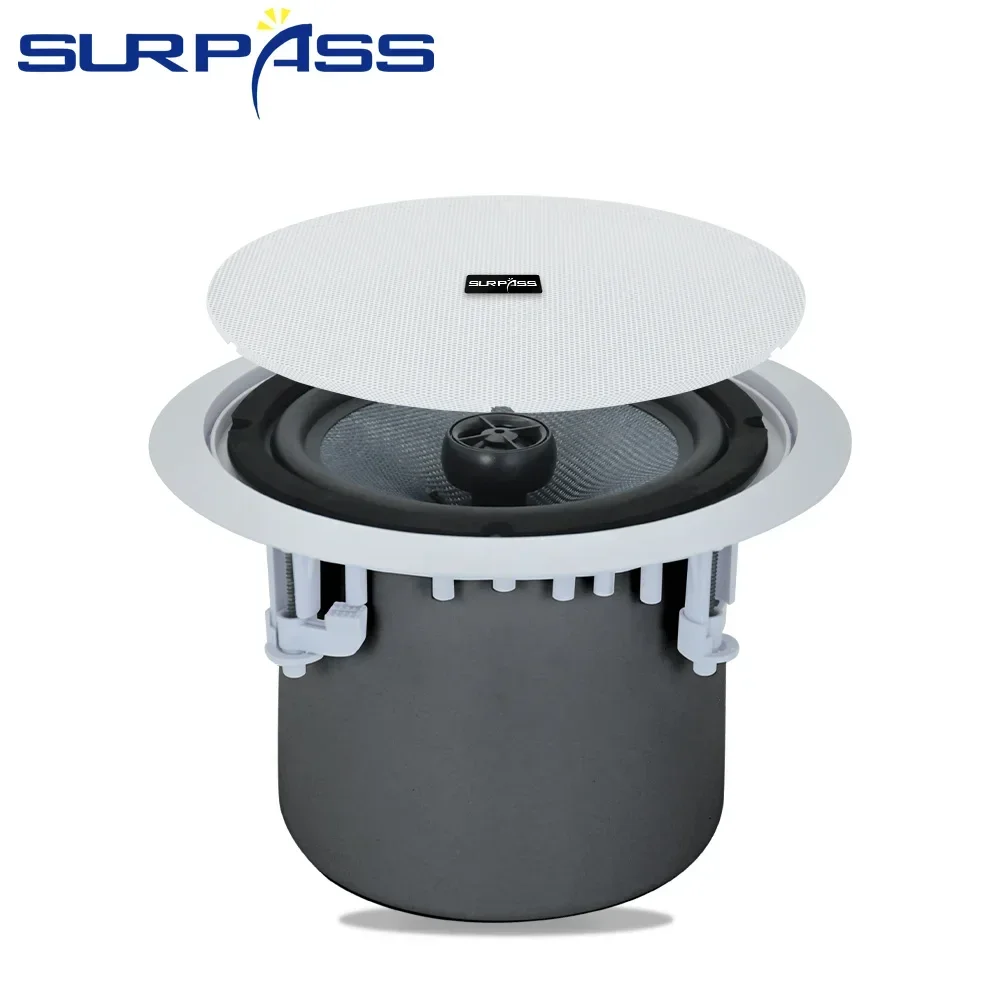 Coaxial Ceiling powerful speaker 8inch 50W Passive PA Audio Speakers Recessed InCeiling Wall Speaker Music System for Indoorhome
