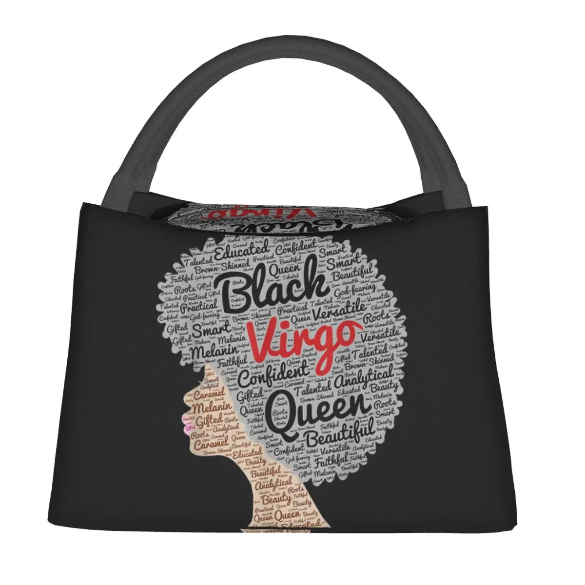 

Черный милый Ланч-бокс с надписью «Queen» для детей